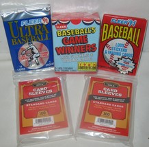 1987 Fleer Baseball&#39;s Game Winners Set + 200 Penny Sleeves &amp; 2 Sealed 1991 Packs - £14.12 GBP