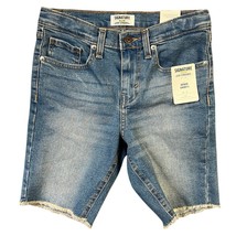 Levi&#39;s Jean Shorts NEW Flex Adjustable Waist Girls 12 Regular Stretch Fringe Hem - £22.04 GBP