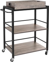 Vasagle Alinru Kitchen Serving Cart With Removable Tray, 3-Tier Kitchen Utility - £86.29 GBP