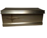 Steel City Mfg. Mailbox Anodized Aluminum MCM mid century modern, Gold S... - $97.00