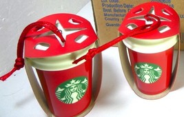 Starbucks 3 Red Cup MIC 2018 Xmas Ornaments  with Sku ,New - £153.33 GBP