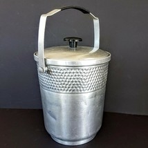 Hammered Aluminum Ice Bucket MCM VTG Bar Room Decor Rayco Italy Distressed AS IS - £9.34 GBP