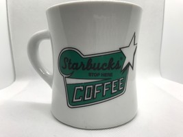 Starbucks Stop Here Coffee Restaurant Diner Style Atomic Retro Sign Mug ... - $24.99