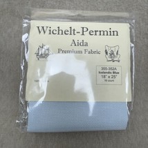 Wichelt Permin Aida Premium Fabric 16 Count 18 x 25 Icelandic Blue - £14.60 GBP