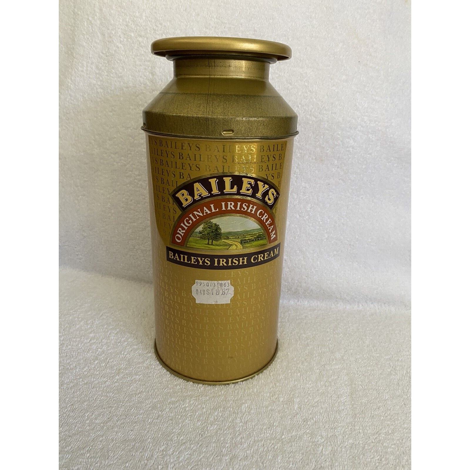 Baileys Irish Cream 10&quot; Gold Metal Milk Tin Can W/Paper Filter 750 ML Ir... - $10.84