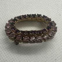Vintage Unsigned Weiss Purple Rhinestone Brooch - £18.39 GBP