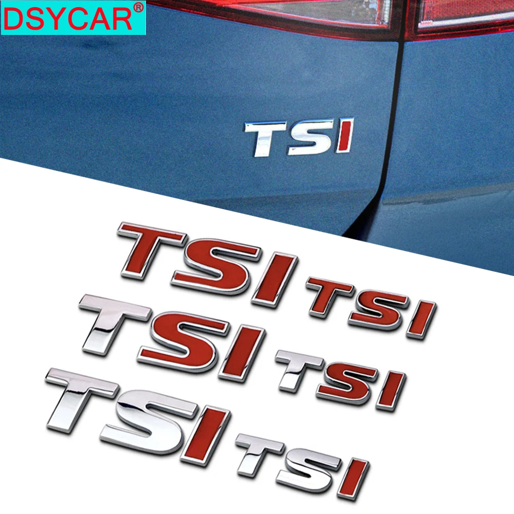 DSYCAR 1Pcs New 3D Metal TSI Car Side Fender Rear Trunk Emblem Badge Decals for - £8.93 GBP+