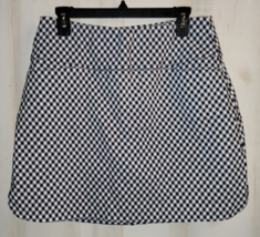 Excellent Womens Lady Hagen Black &amp; White Gingham Check Pull On Skort Size L - £22.38 GBP