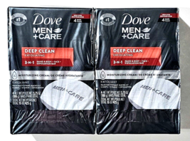 2 Packs Of 4 Bars Dove Men Care Deep Clean Exfoliating 3 N 1 Hand Body Face - $31.99