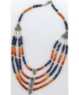 Necklace5 Con Piedras Preciosas Y Adorno Plateado Guías, Oscuro Ametyst ... - $92.16 CAD