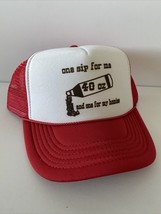 40oz Beer One Sip Trucker Hat adjustable Red  Cap Beach Party Hat unworn... - $14.73