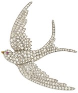 Platinum Topped Gold Victorian Swallow Brooch w/ Rose-cut Diamonds Weigh... - €7.944,07 EUR