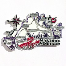 large collectible souvenir magnet Martha&#39;s Vineyard Island Map Aquinnah Shop  - £7.02 GBP