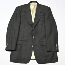 Harold Powell 38R Olive Green Houndstooth Tweed Blazer Sport Coat Suit Jacket - £43.07 GBP