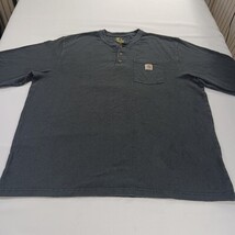 Carhartt K128 BLK Men's Original Fit Long Sleeve Henley Shirt Black Cotton 2XL image 10