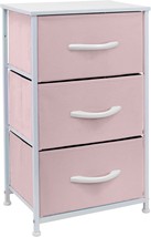 Sorbus Nightstand With 3 Drawers - Bedside Furniture &amp; Accent End Table, Pink - £54.28 GBP