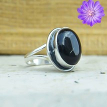 Black Onyx Gemstone 925 Silver Ring Handmade Jewelry Birthday Gift For Women - £7.32 GBP