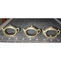 Set of 3 Silver Teapot Shaped Napkin Ring Holders - £14.94 GBP