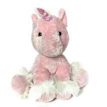 Aurora Pink White Unicorn Fantasy Plush Stuffed Animal 11.5&quot; - £18.99 GBP