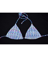 Victoria&#39;s Secret White Multi Color Teeny Triangle Bikini Top Medium M N... - $24.95