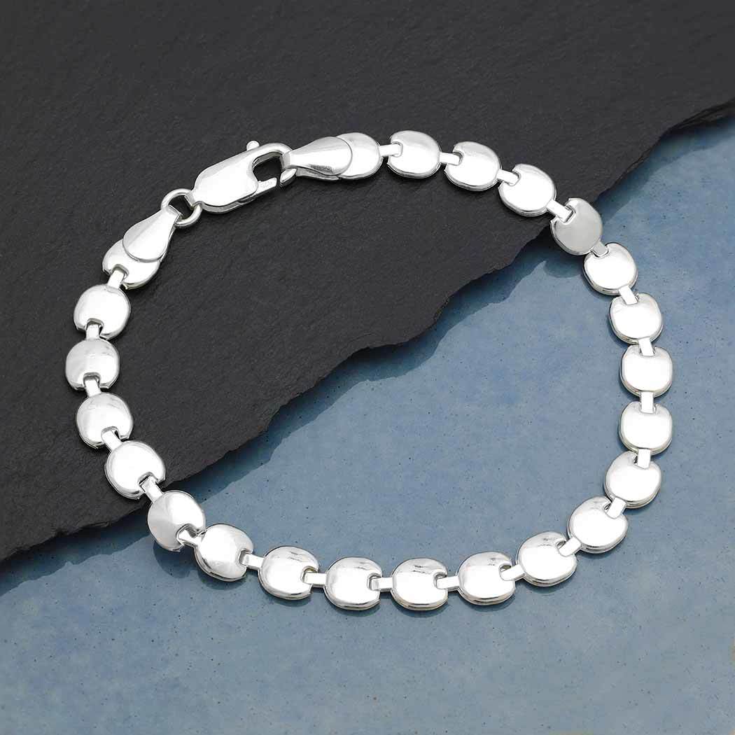 Sterling Silver Round Discs Bracelet 7.5 Inches - $62.08
