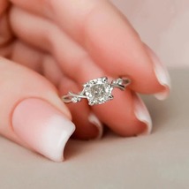1.5 CT Cushion Cut Moissanite Engagement Ring, Dainty Twig Wedding Bridal Ring - £99.76 GBP
