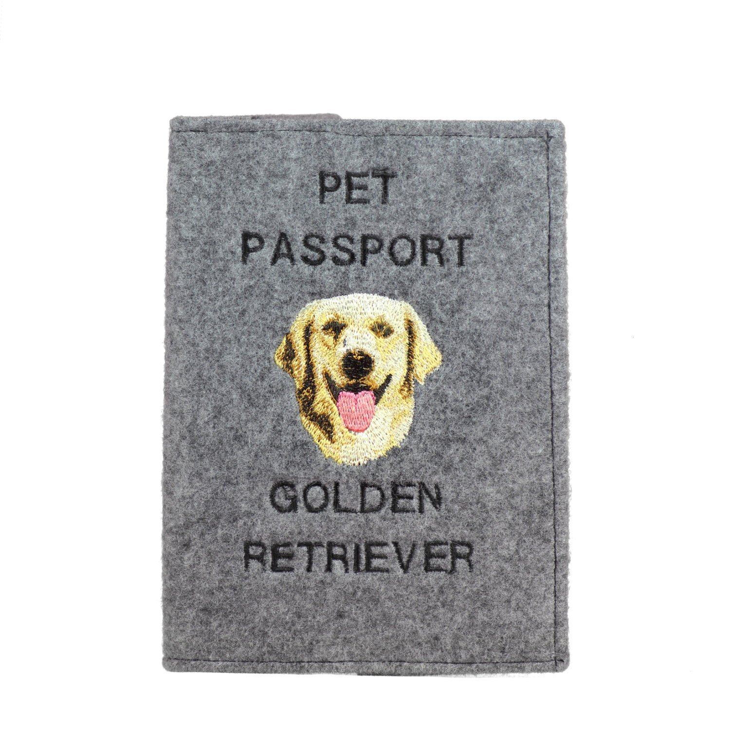 Primary image for Golden Retriever - Passport wallet for the dog with embroidered pattern. New pro