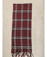 Genuine Burberry  vintage scarf nova check Burgundy Khaki Blue Grey - $40.29