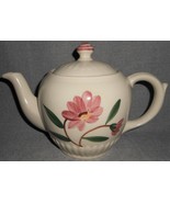 Shawnee PINK FLOWERS DESIGN Four Cup TEAPOT w/LID Made in Ohio - $27.12 CAD