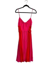 MSGM Milano Womens Dress Spaghetti Strap Midi Color Block Pink Orange Sz... - £24.80 GBP