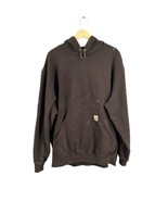 Carhartt Hoodie Sweatshirt Brown Original Fit Grunge Paint Holes Size 2XL - $33.72