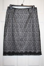 Arden B Black Knee-length Pencil Skirt Size 6 Black Lace Overlay Glitter Thread - £17.06 GBP