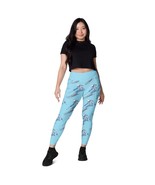 New Women&#39;s 2XS-6XL Leggings Icey Blue Snow Skier Compression Pockets Hi... - $34.64+