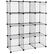 12-Cube Wire Cube Storage Organizer Shelving Wire Shelves Rack Modular Bookshelf - £53.70 GBP