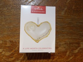 New 2022 Hallmark A Life Worth Celebrating Ceramic Ornament Nib - £11.84 GBP