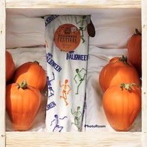 White Throw Blanket Skelton Happy Halloween Festival  NEW With Tag Soft ... - $20.78
