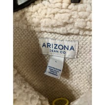 Arizona Half Zip Pullover Sherpa Jacket Size Large Cream Off-White - £12.01 GBP