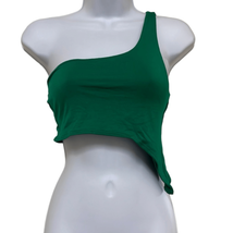 Naked Wardrobe Womens Medium Crop Top Green One Shoulder Cruise Wear NWT - £18.38 GBP