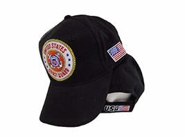 U.S. Coast Guard USCG Black Yellow Rim Anchor Crest Embroidered Cap Hat - £9.35 GBP
