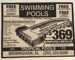 Tropical Pools Vintage Print Ad Advertisement Birmingham Alabama pa18 - $4.94