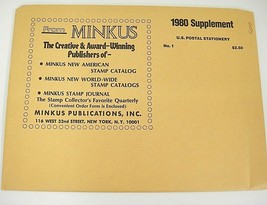 Minkus 1980 United States Postal Stationery Supplement No 1 NOS - $4.69