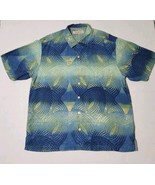 Tommy Bahama Shirt Mens Large Silk Button Up Blue Green Hawaiian Tropica... - £19.54 GBP