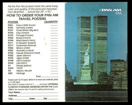 Vintage Postcard Pan Am Airlines Advertising NYC Twin Towers Statue of Liberty - £15.58 GBP