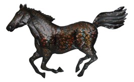 Rustic Western Wild Running Horse Decorative Metal Wall Sculpture Relief... - $899.78 MXN