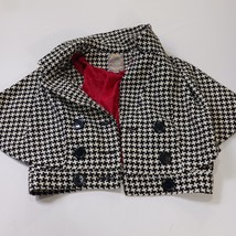 F21 Youth Girls Black & White Wool Blend Buttons Crop Blazer Jacket Size Medium  image 12