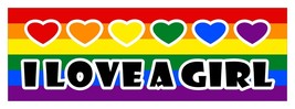 I Love A Fille Lgbt Lesbienne Gay Diversité Décalque Autocollant 3 x 9 - £2.86 GBP