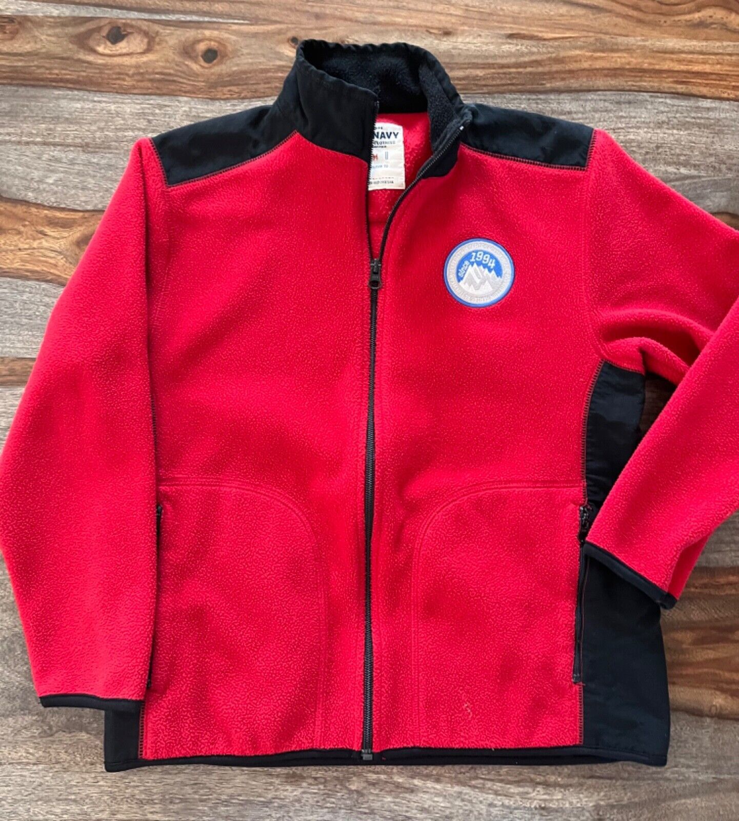 Old Navy Red Zip Up Fleece Jacket Boys - Size M - $9.49