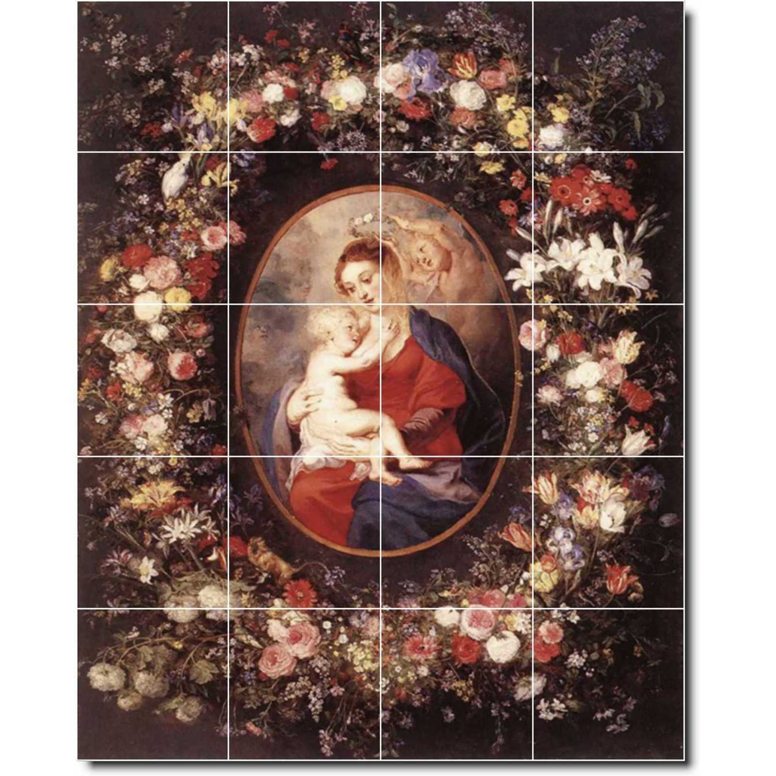 Rubens peter the virgin and child in a garland of flower