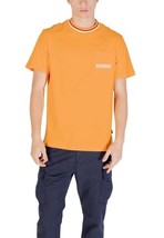 Napapijri Men T-Shirt Orange Short Sleeve Designer Logo Tee 2025 Collection - $832.02 MXN