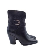 Donald Pliner Sarje Black Leather Ankle Boots Booties Buckle Detail Sz 7 - $63.32 CAD